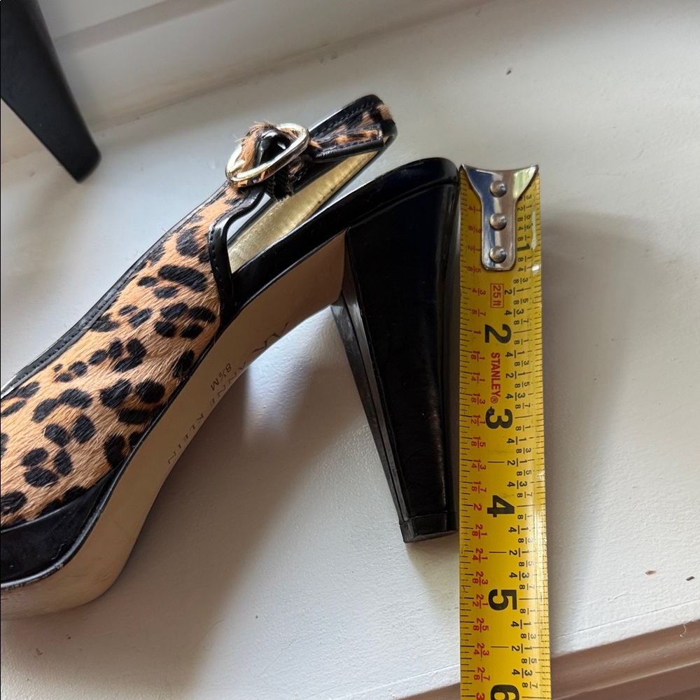 Anne Klein Black and Gold Leopard Heels - Picture 11 of 13